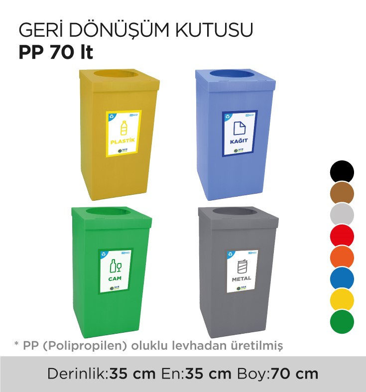 GERİ DÖNÜŞÜM KUTUSU PP 70LT