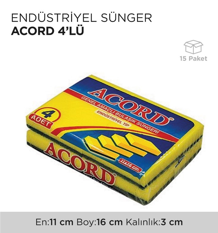 ENDÜSTRİYEL SÜNGER ACORD 4'LÜ