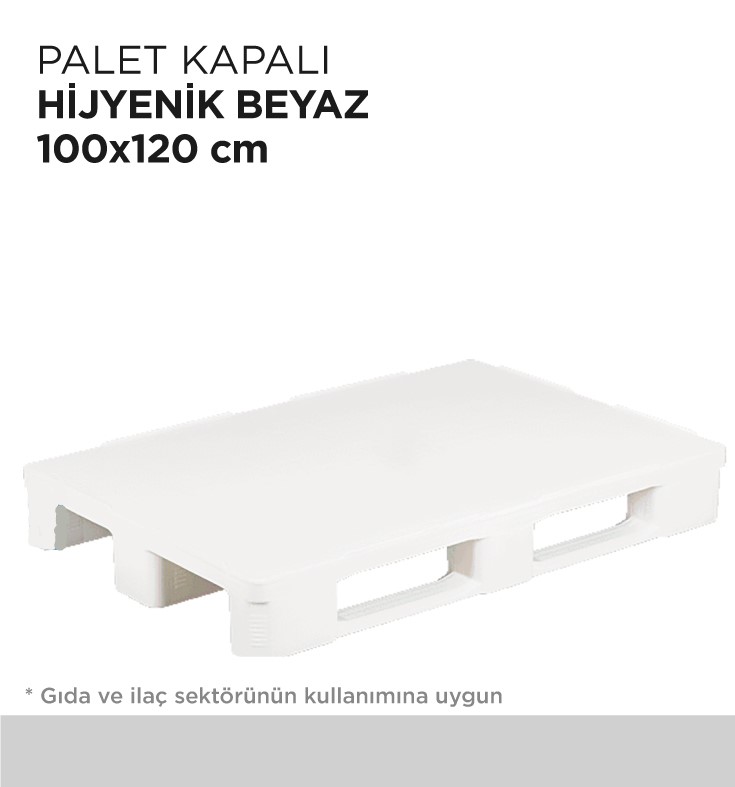 PALET KAPALI HİJYENİK BEYAZ 100x120