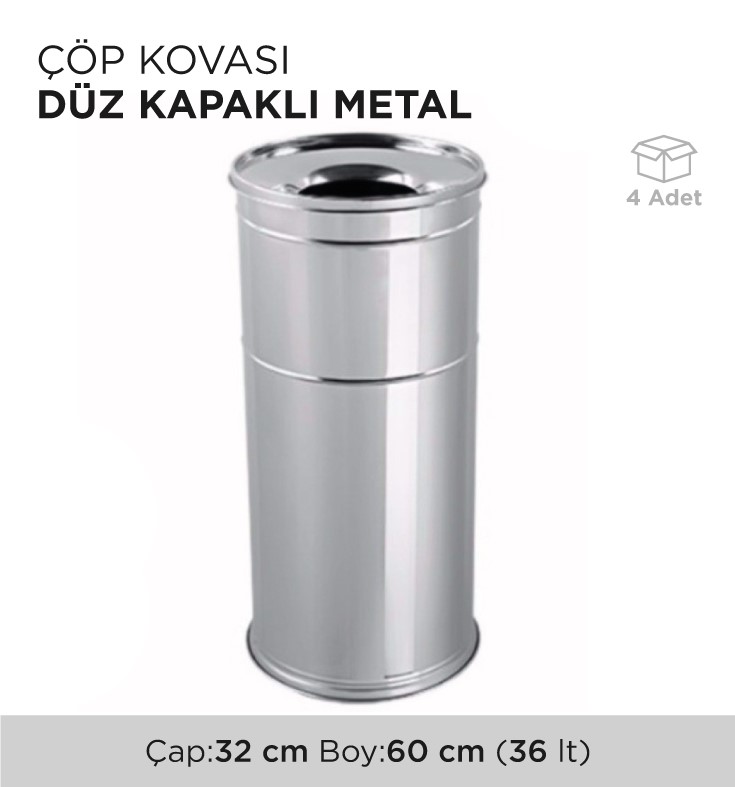 ÇÖP KOVASI DÜZ KAPAKLI METAL