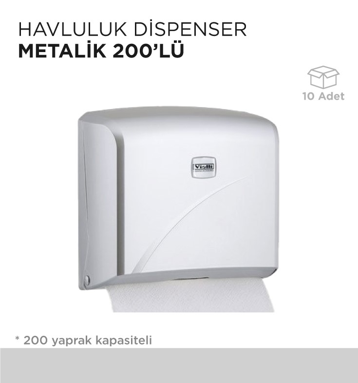 HAVLULUK DİSPENSER METALİK 200'LÜ