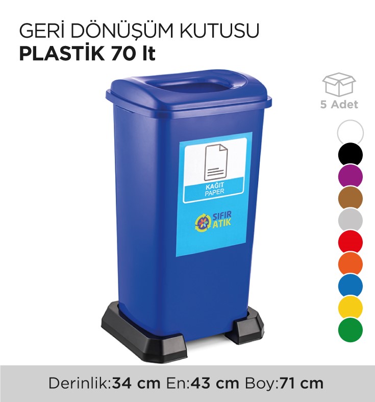 GERİ DÖNÜŞÜM KUTUSU PLASTİK 70LT