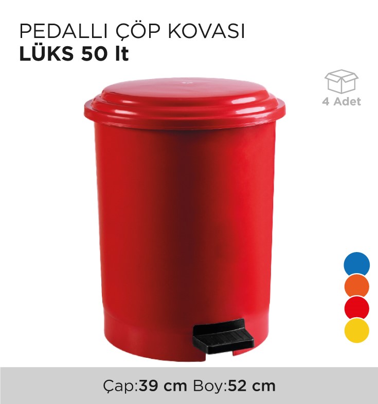 PEDALLI ÇÖP KOVASI LÜKS 50LT