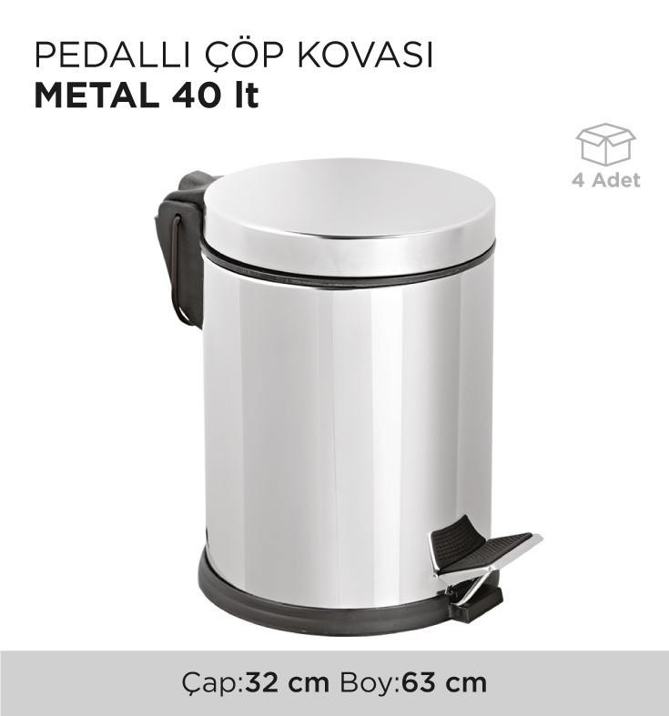 PEDALLI ÇÖP KOVASI METAL 40LT