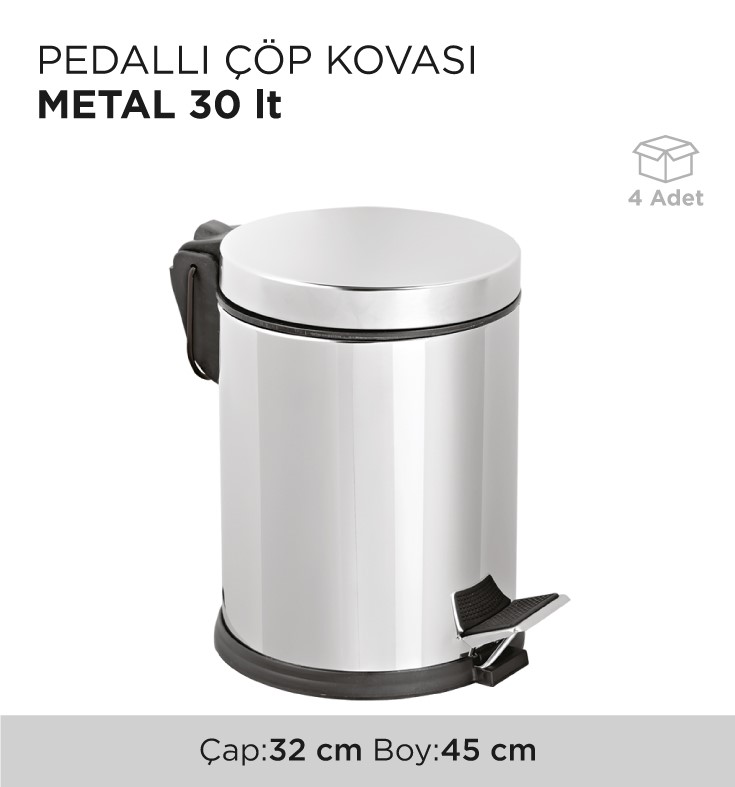 PEDALLI ÇÖP KOVASI METAL 30LT