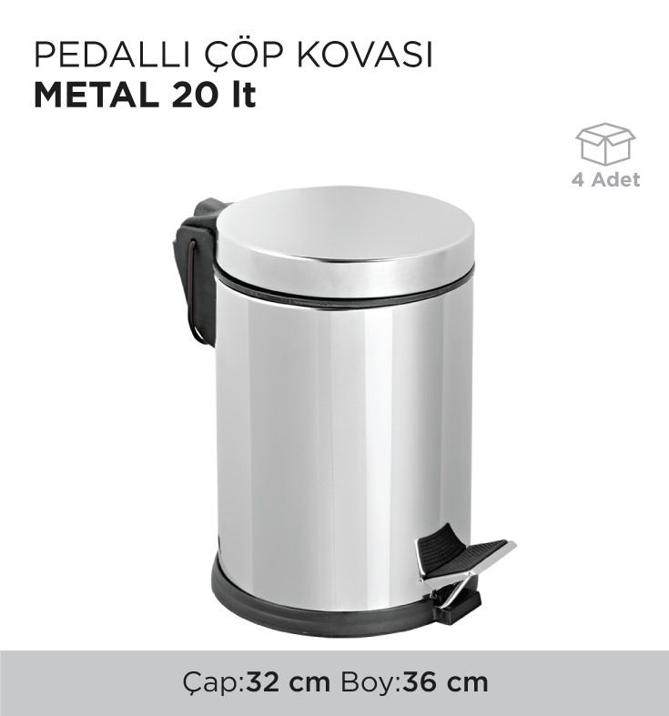 PEDALLI ÇÖP KOVASI METAL 20LT